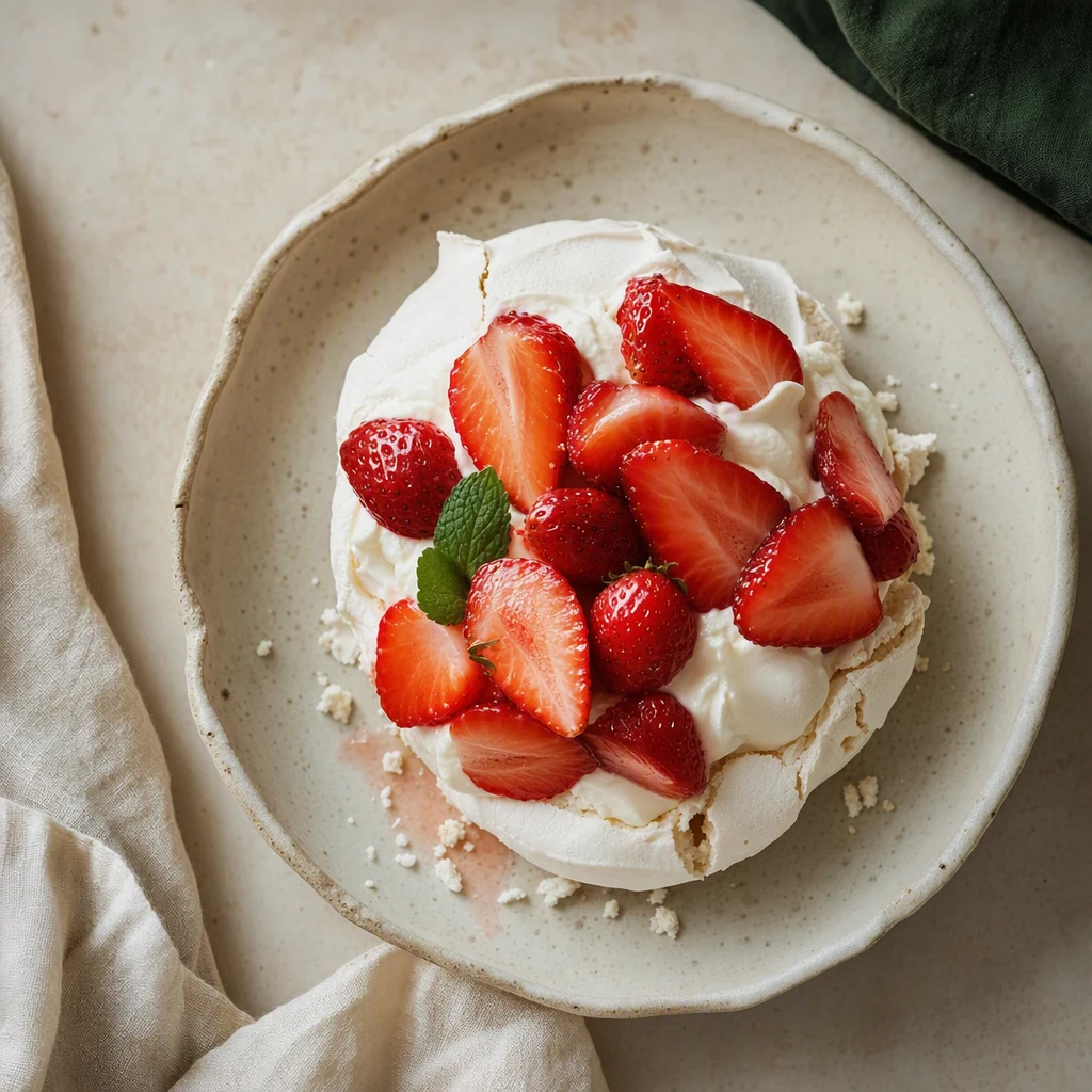 Tatlı sunumu için pavlova servis önerisi